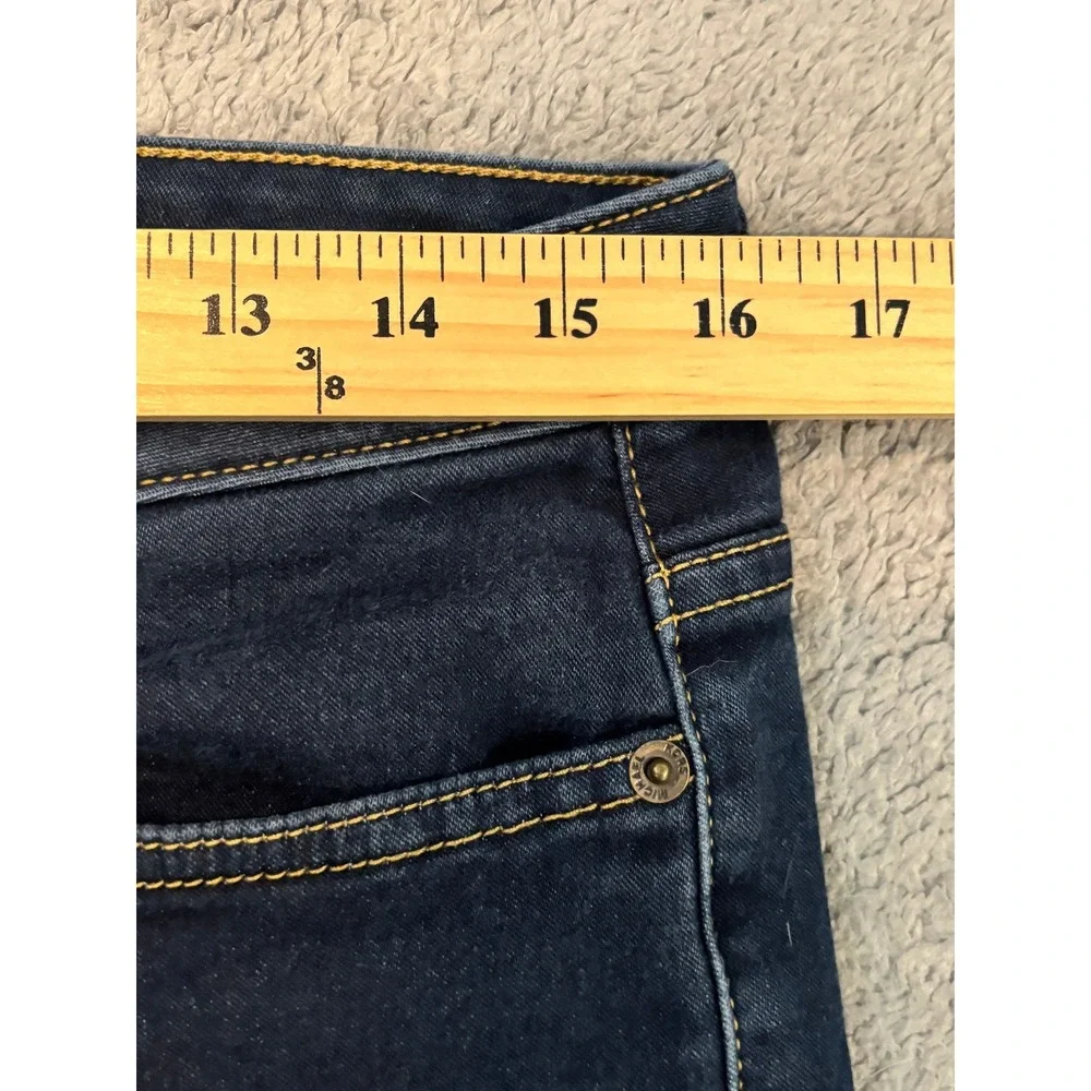 Michael Kors Izzy Cropped Skinny Jeans Dark Wash Blue Denim Womens Size 10